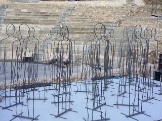 Athens and Epidaurus Festival, Art installation at the Little Theatre of Ansient Epidaurus for the production "8 October 1838. Theodoros Kolokotronis` speech to the young Greeks at Pnyx", Epidaurus 2016